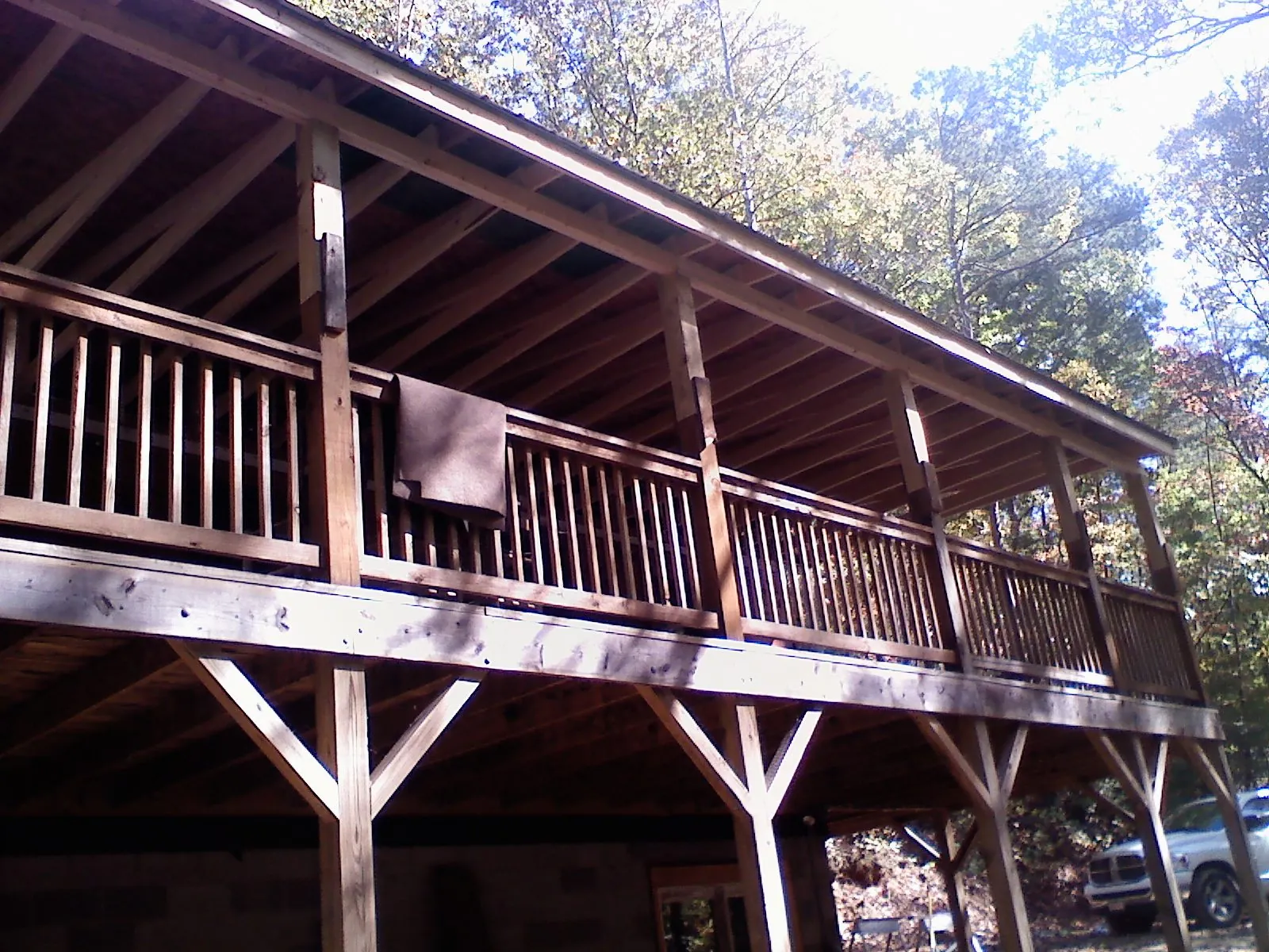 Timber framing under a new elevated porch and deck — Roof Leak Repair in Hartselle by Roofing Brothers
